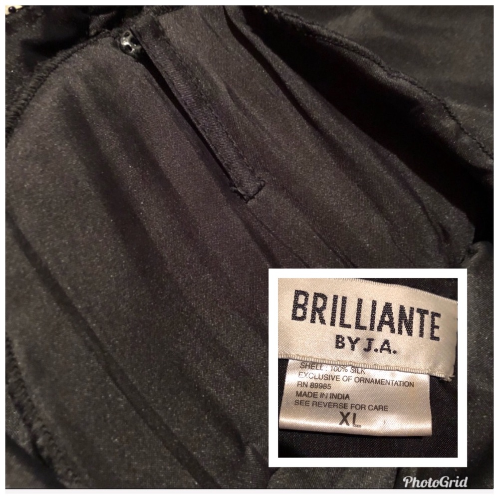 Vintage Black Beaded Silk Jacket Brilliant by J.A. Size Extra Large XL - Picture 8 of 8